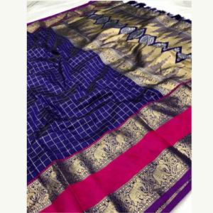 Royal Blue colour Fancy kanchipuram Silk saree