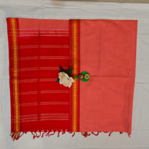 Peach colour Pure Cotton Udupi saree