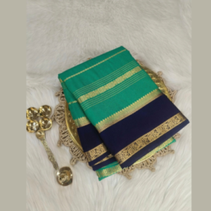 Green colour Mysore Crepe Silk saree