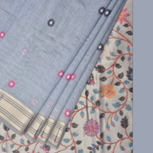 Slate Grey colour Fancy Silk Cotton Paithani Saree