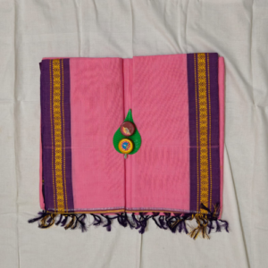 Baby pink colour Pure Cotton Udupi saree