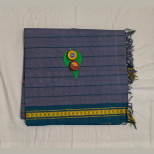 Grey colour Pure Cotton Udupi saree