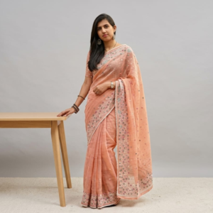 Pink Blush colour Kota Thread work saree