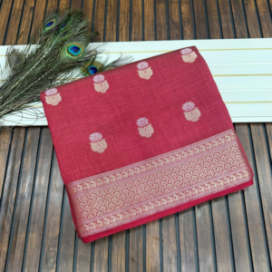 Pink color Soft semi Tussar silk saree