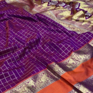 Purple colour Fancy kanchipuram Silk saree