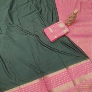Green colour Mysore Crepe Silk saree